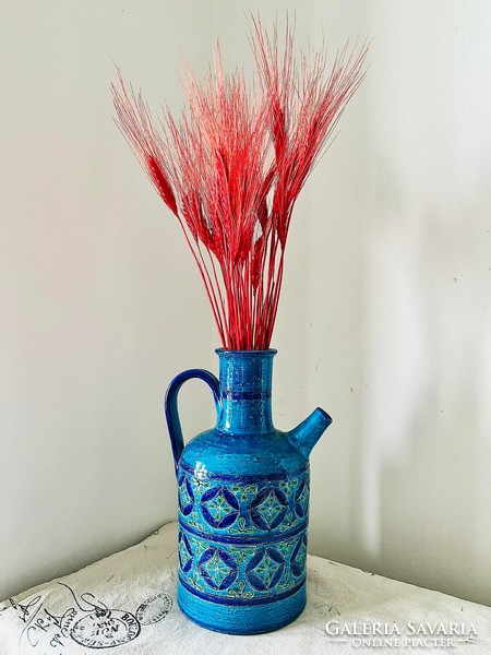 Mid-century modern Bitossi vase (jug, Rimini blue)