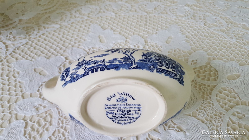 English faience, old willow large saucer, saucer