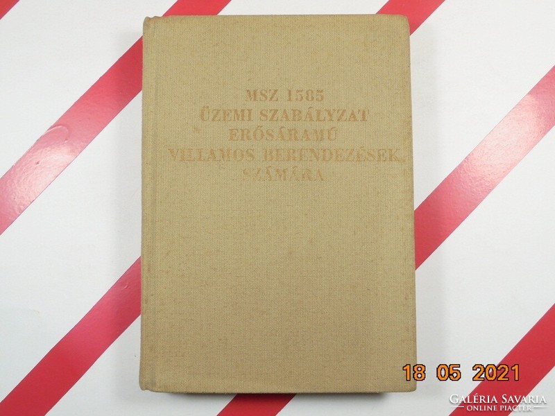 MSZ 1585-56 Üzemi szabályzat erősáramú villamosberendezések számára