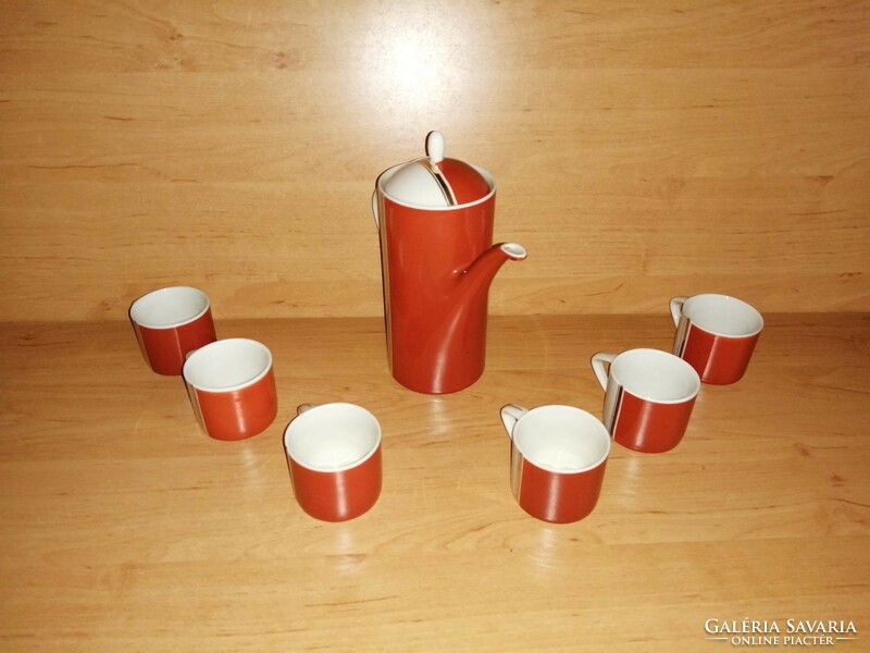 Hollóházi porcelain coffee set - 1 pourer 6 cups (8p)