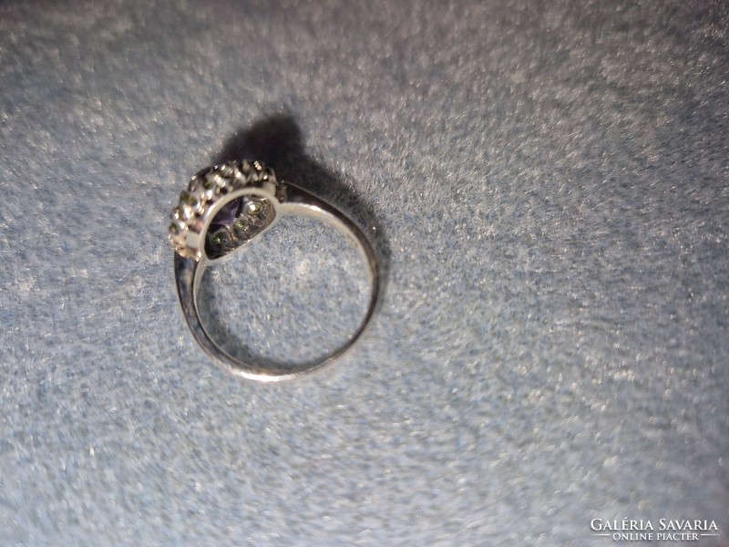 Mesès ametiszt- peridot drágaköves  sterling ezüst gyűrű 925/ - új 51 es mèret