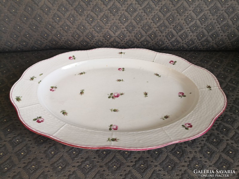 Antique Herend (Old Herend) giant bowl with rose pattern, ribbon-crown mark
