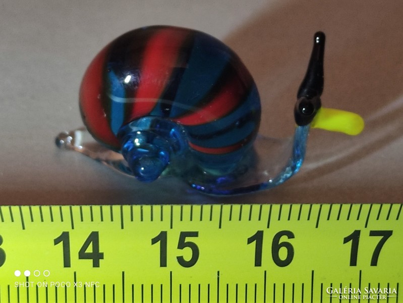 Miniatűr csiga mini üveg figura