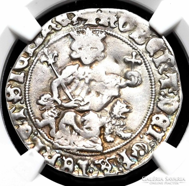 Olaszország, Nápoly. Robert d'Anjou. 1309-1343. Ezüst Gigliato. NGC Tanúsítvánnyal- AU minősítésű