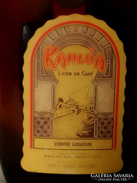 Régi Kahlua mexikói kávé likőrös italos üveg palack, pecséttel, ritka kiadás, 80-as évek