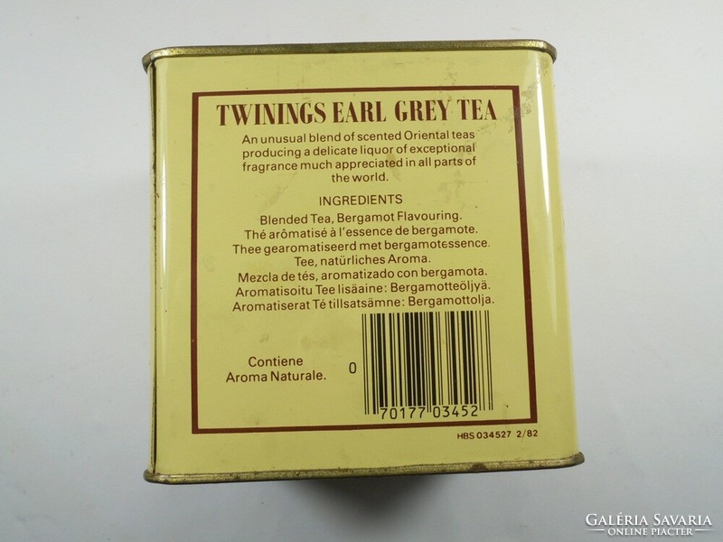 Retro English tea metal tin box - twinings earl gray tea