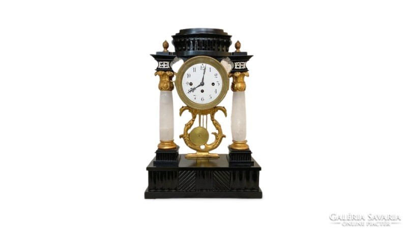 Biedermeier table clock 1840 restored