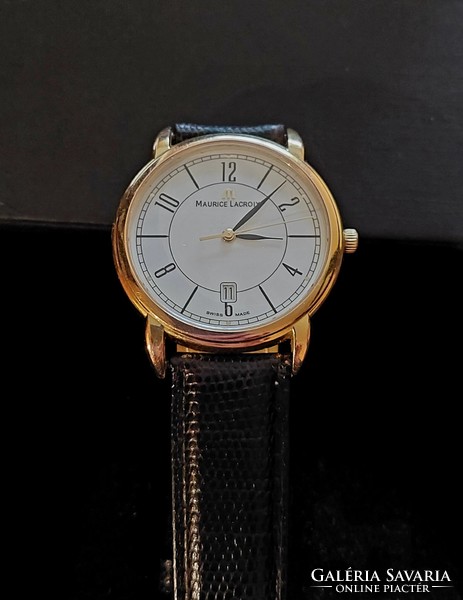 Maurice lacroix eliros 1077 watch with leather strap