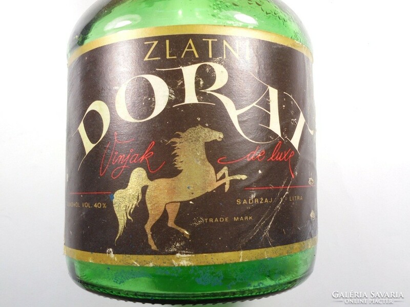 Retro régi papír címkés üveg palack -Zlatni Dorat- Jugoszláv-Szerb ital- 1980-as évek 1 l