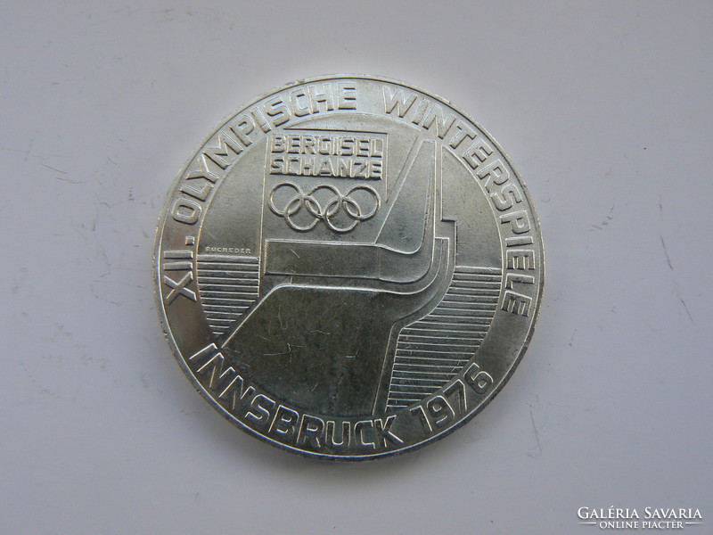 1976 AUSZTRIA EZÜST 100 SCHILLING, XII. OLYMP. WINT, INNSBRUCK,  aUNC. (24 g, 0,640) EREDETI!