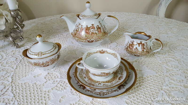 Rare jlmenau graf henneberg porcelain, tea set for one person