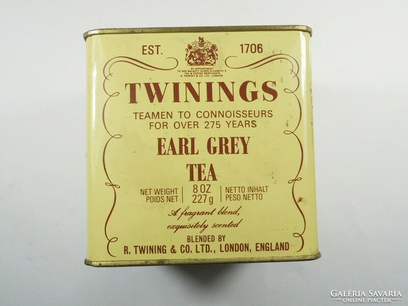 Retro English tea metal tin box - twinings earl gray tea