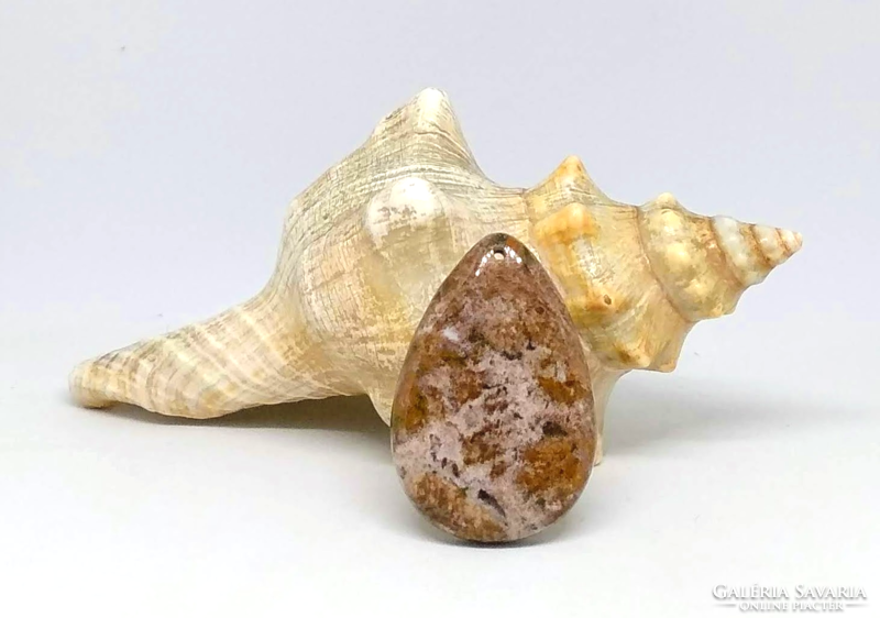 Ocean jasper mineral cabochon pendant pearl q64050