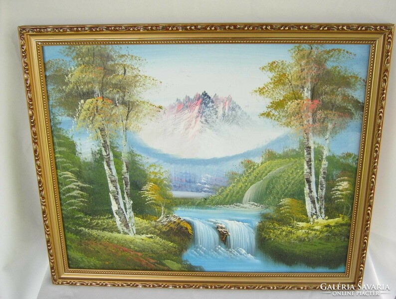 Vízesés tájkép festmény