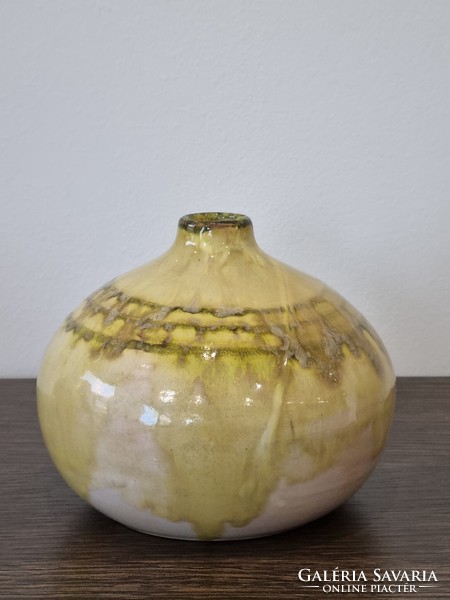 Iparművészeti kerámia kaspó+ váza (70-es évek)