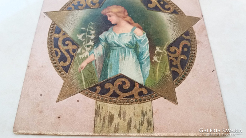 Old postcard 1904 star Art Nouveau postcard