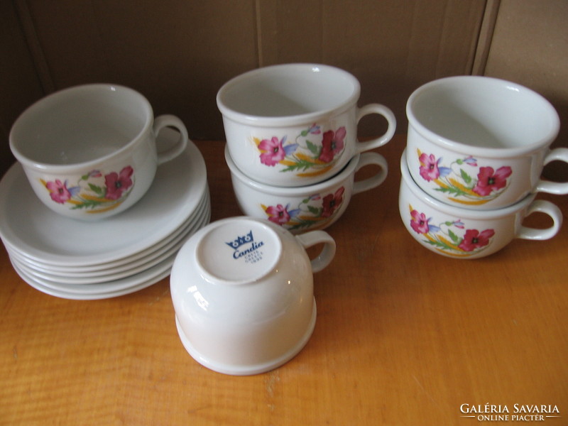 Very rare Poppy Candia Grete Greece 1932 porcelain tea and coffee set 6 sets