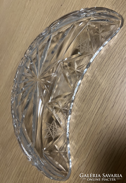 Ajka crystal crescent-shaped polished bowl, offering 23cm