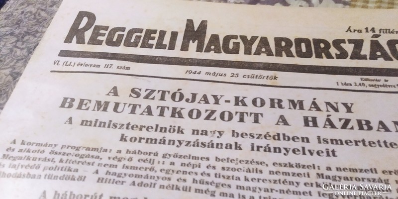 Reggeli Magyarország 1944 máj 23