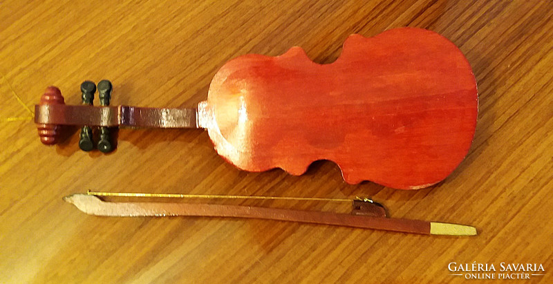 Christmas tree ornament wooden violin shaped ornament vintage musical instrument 25 cm