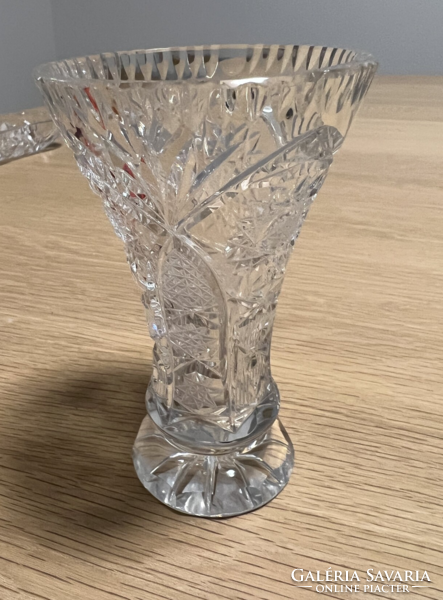 Ajka kristály  csiszolt váza 13 cm