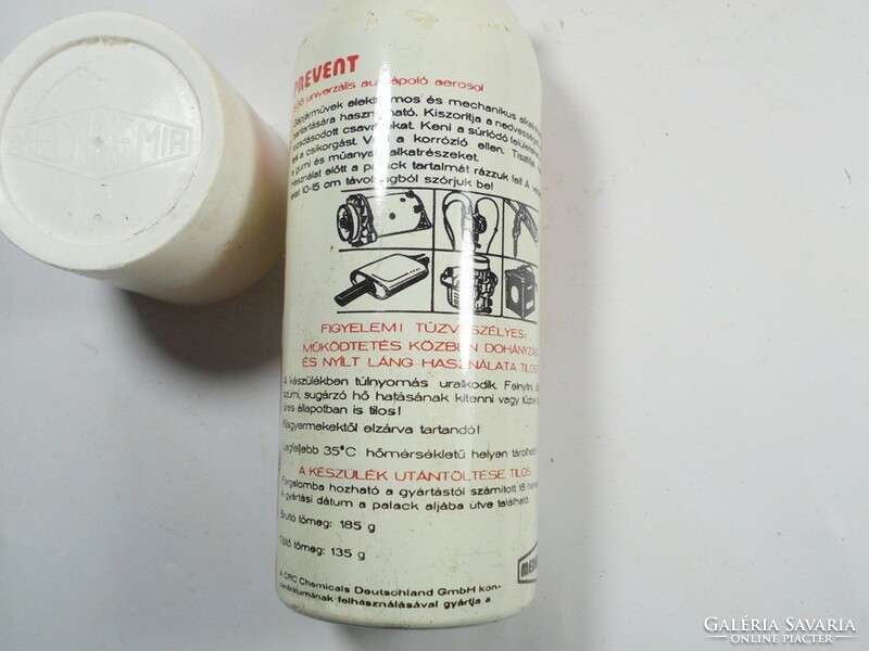 Retro prevent crc 5-56 car care aerosol spray bottle - medical chemistry - from the 1980s