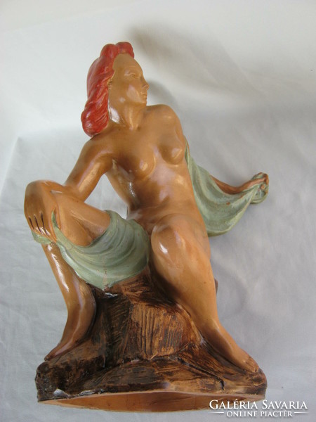 Retro ... Industrial art marked Turanian blacksmith large size ceramic female nude