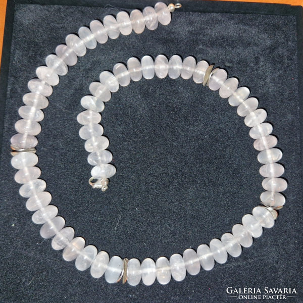 Handmade necklaces with rose quartz gemstones - new 925