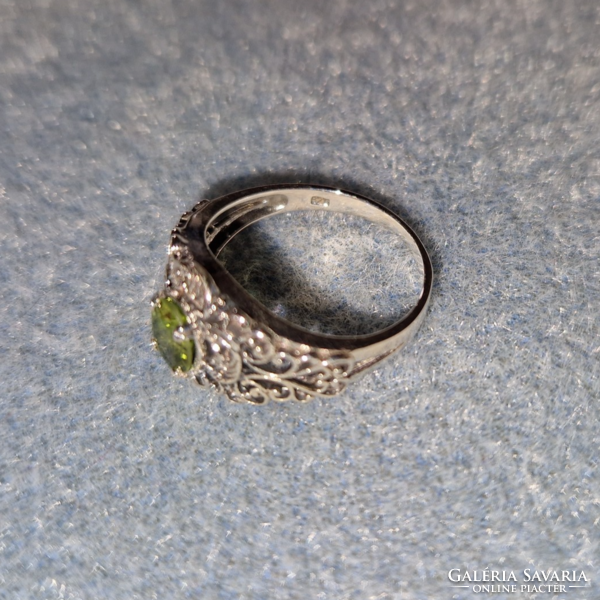 Peridot drágaköves antik stílusú/ sterling ezüst gyűrű 54 es, 925  - új