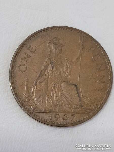 England, United Kingdom, 1 penny, 1967.