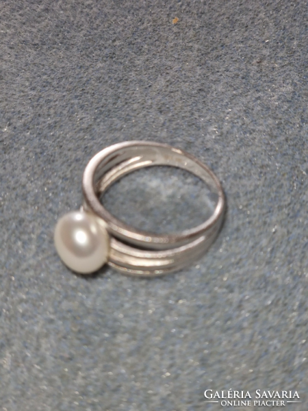 Fabulous ring with cultured pearls, size 55, 925 silver, new