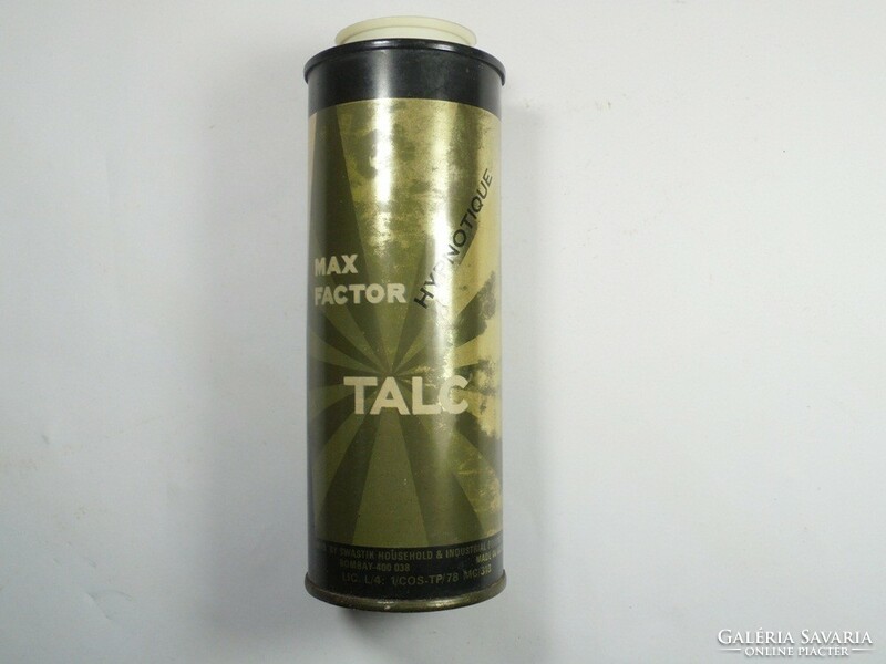 Old retro max factor talc metal box metal box dusting powder - approx. From the 1970s - made in India