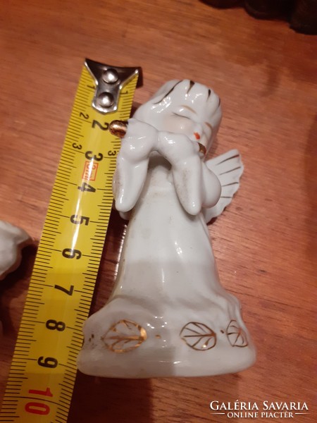 Old mini porcelain angel and monk candlestick