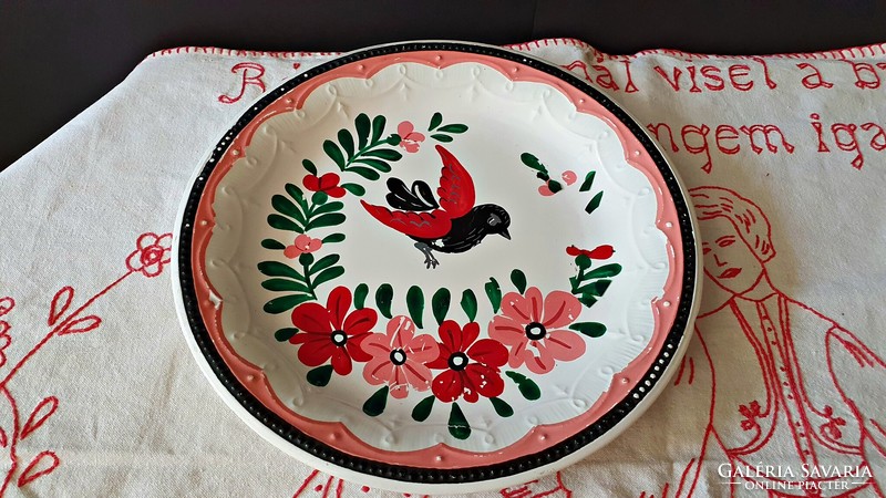 1 pcs. Old, bird-shaped, granite decorative plate, wall plate.