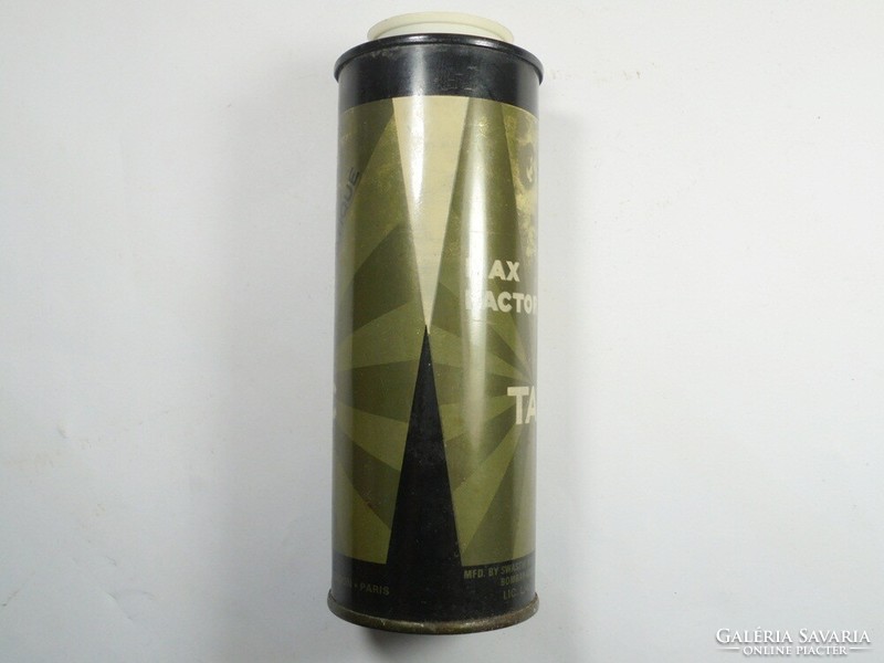 Old retro max factor talc metal box metal box dusting powder - approx. From the 1970s - made in India