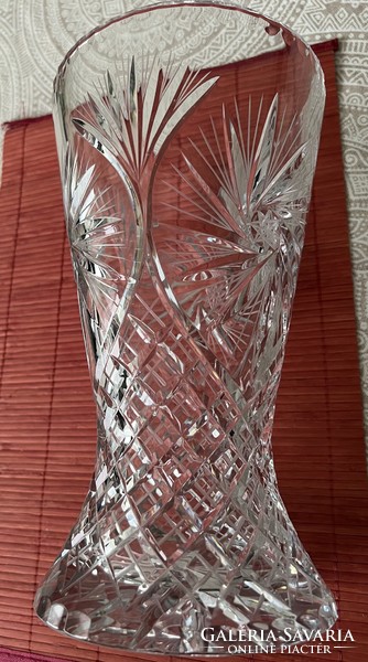 Ajka kristály gyönyörű óriás nehéz váza 28 cm