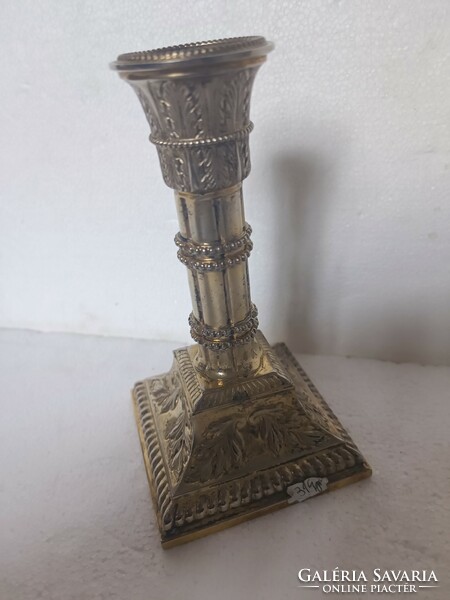 Antique gilded silver candle holder Corinthian column 314gr