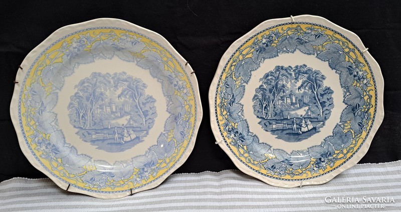 Unmarked English faience wall plates