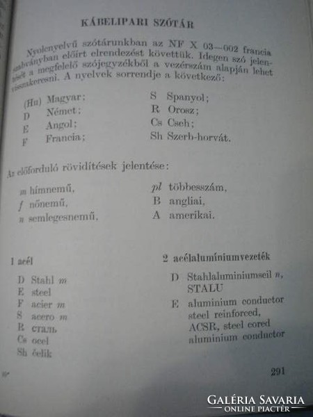 Kábel 8 nyelvű,szakszótár metrikus átszámítás +táblázatok 388 old tervezőknek szakértőknek is