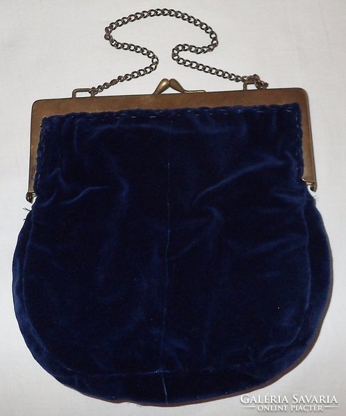 Antique theatrical purse with velvet gems with original chain