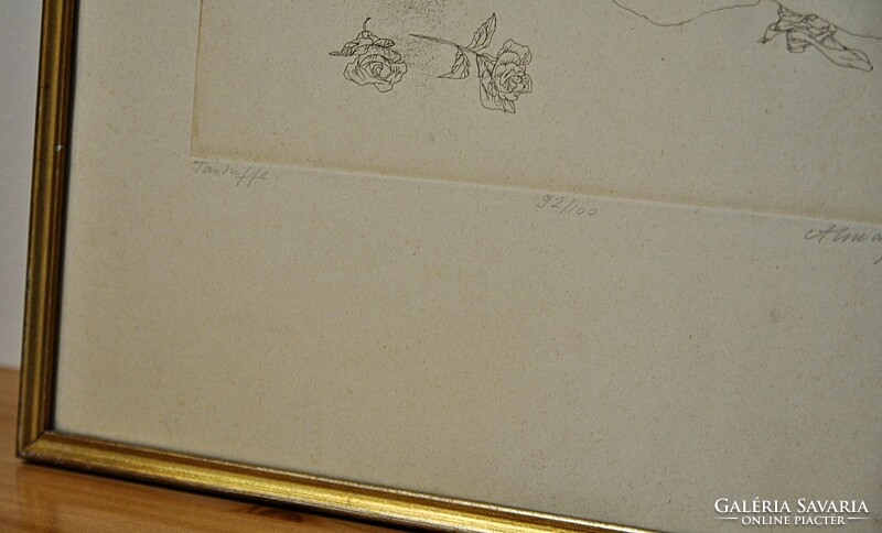 Almásy aladár (1946-) tartuffe, etching - 92/100