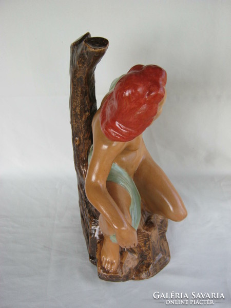 Retro ... Industrial art marked Turanian blacksmith large size ceramic female nude