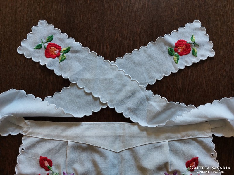 Old Kalocsa embroidered apron retro women's folk costume kitchen accessory
