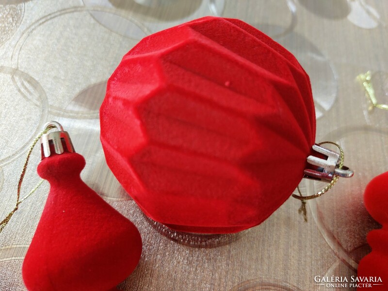 Red modern Christmas tree decoration 14 pcs