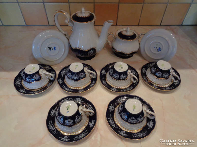 Zsolnay pompadour coffee set with candle holders
