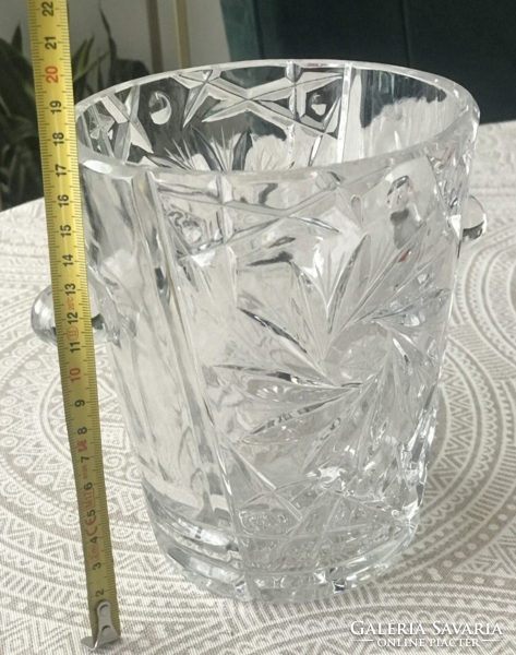 Ajka lead crystal thick-walled polished ice bucket