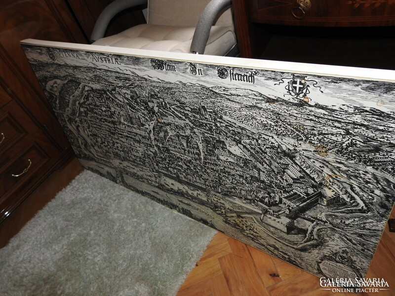 The old Vienna - huge old print on a Viennese map furniture sheet - only with personal collection!