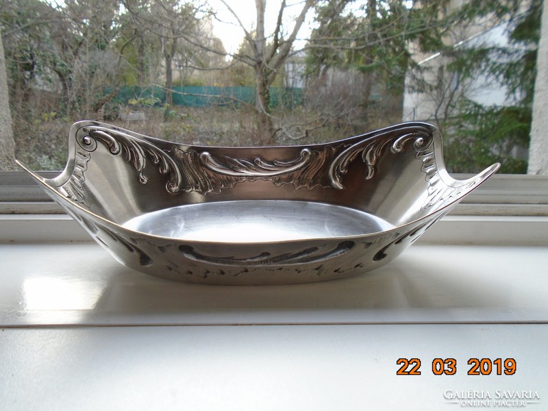 1930 Wiskemann bruno, 5 generation Swiss Belgian silversmith company, treble punched depose decorative bowl