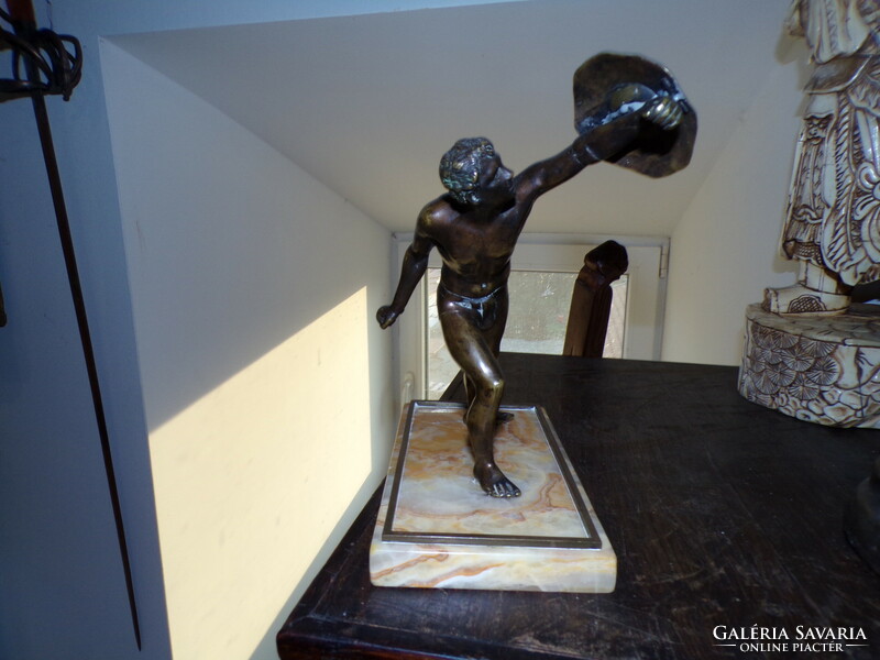 Bronze gladiator statuette - weapon missing from hand