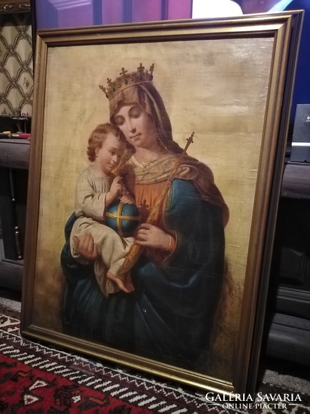 Mary with baby Jesus antique painting